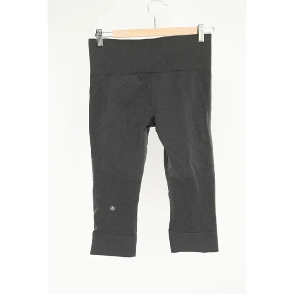 Lululemon Seamlessly  Street Crop (First Release) Heathered Black/ Charcoal | 8 - Picture 3 of 5